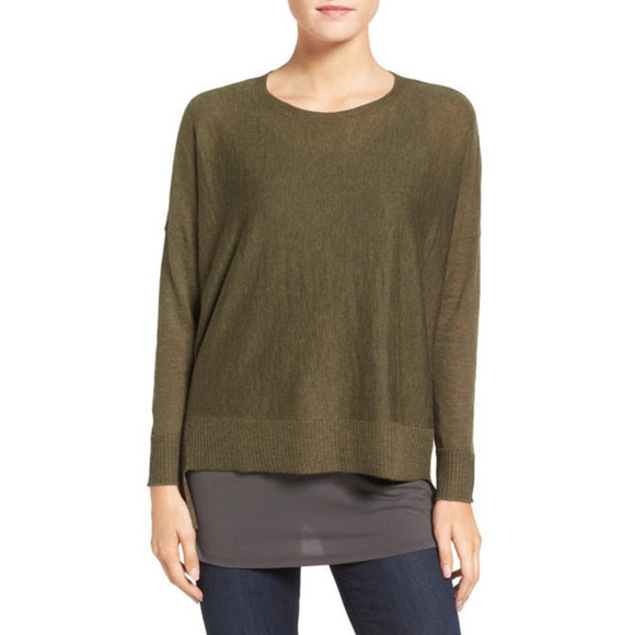 Eileen Fisher alpaca tencel hi-low boxy sweater - Picture 2 of 6